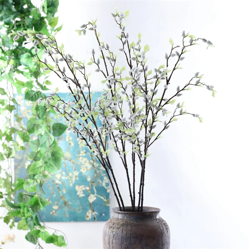 Sumodeliuoti Gėlių Sidabro gluosnio vaisius medžio, Dirbtiniai Augalai Bonsai Baltos spalvos audiniu kultūros Namuose Šalis, Vestuvių Dekoravimas Nuotrauka 1