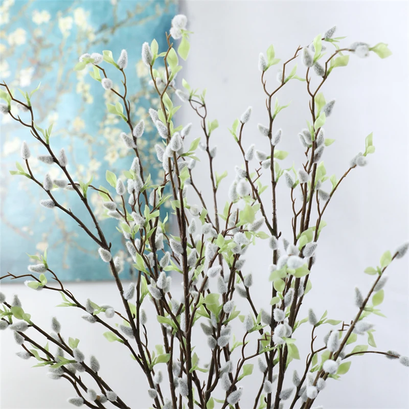 Sumodeliuoti Gėlių Sidabro gluosnio vaisius medžio, Dirbtiniai Augalai Bonsai Baltos spalvos audiniu kultūros Namuose Šalis, Vestuvių Dekoravimas Nuotrauka 2