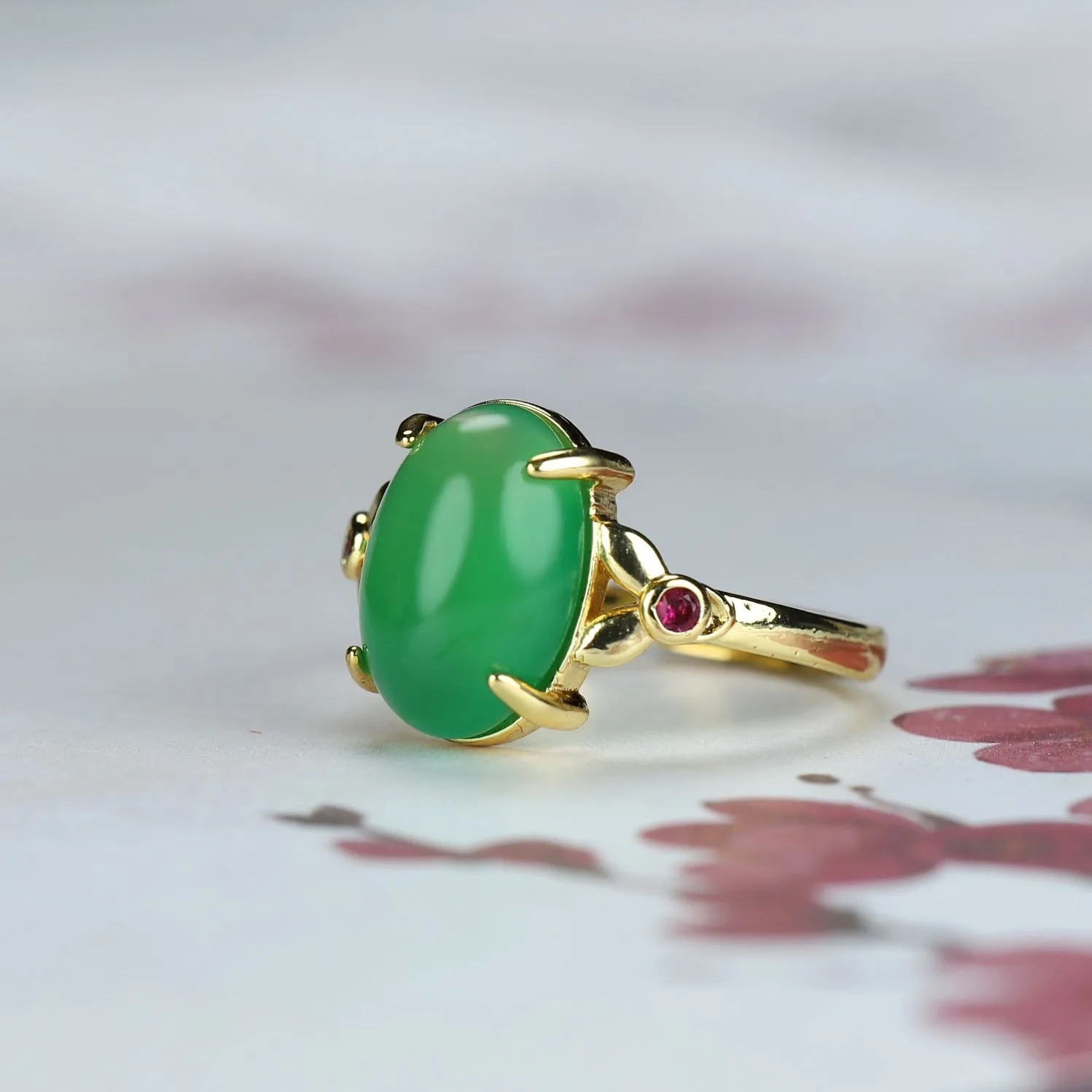 Natūralaus Green Jade Žiedas Reguliuojamas Moterų Gydymo Akmuo Fine Jewelry Originali Mianmaro Žadeitas Birmos Vienas Žiedai Anillos Mujer Nuotrauka 2