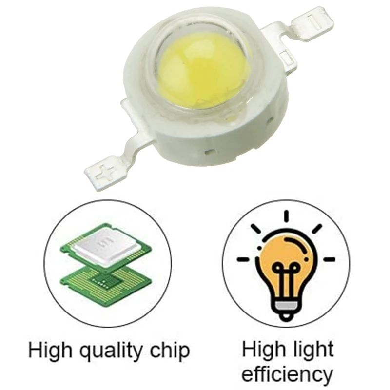 100vnt LED Karoliukai, Natūralus Baltas LED Šviesos 1W Didelės Galios Lempos Chip 4000 K šviesos diodu (LED) Nuotrauka 4