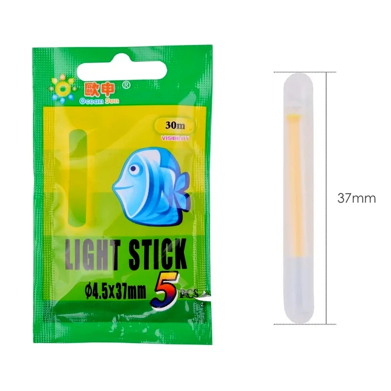 Liuminescencinės Lightstick Naktį Plūdės Strypas Šviesos Tamsoje Švyti Stick Žvejybos Reikmenys Įrankis 4.5*37mm Žvejybos Plaukti Light Stick 