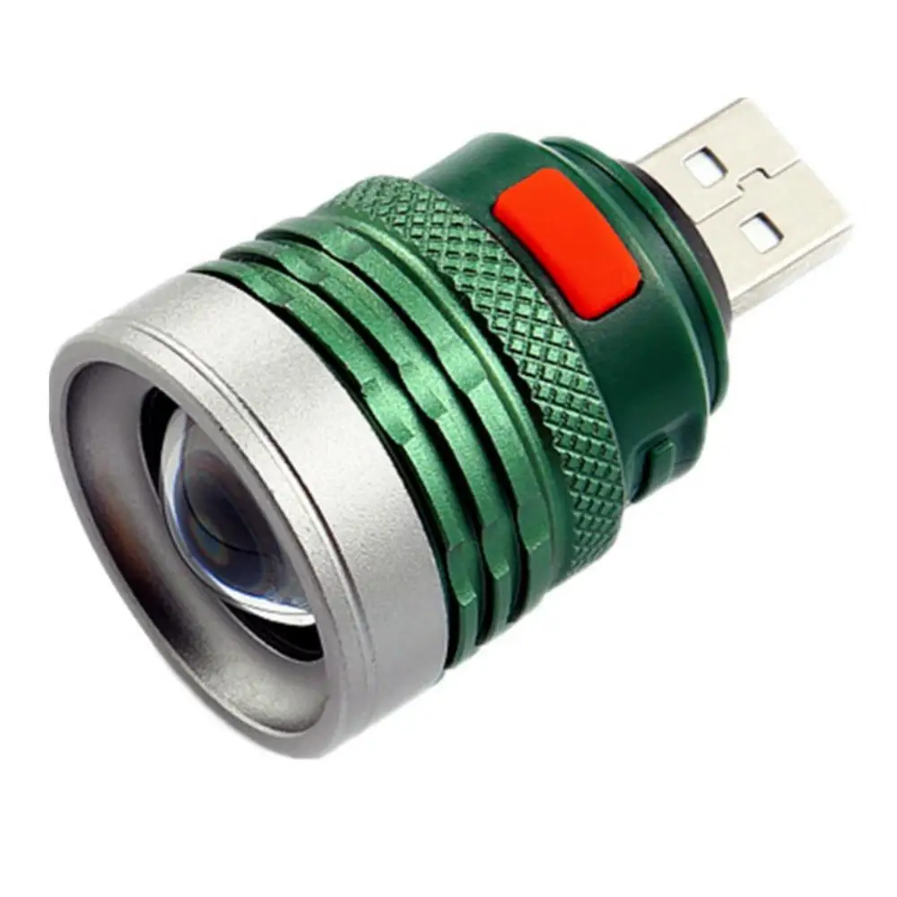 1~5VNT Itin Ryškus Nešiojamas USB mini Žibintuvėlis zoomable 3 modes, USB 