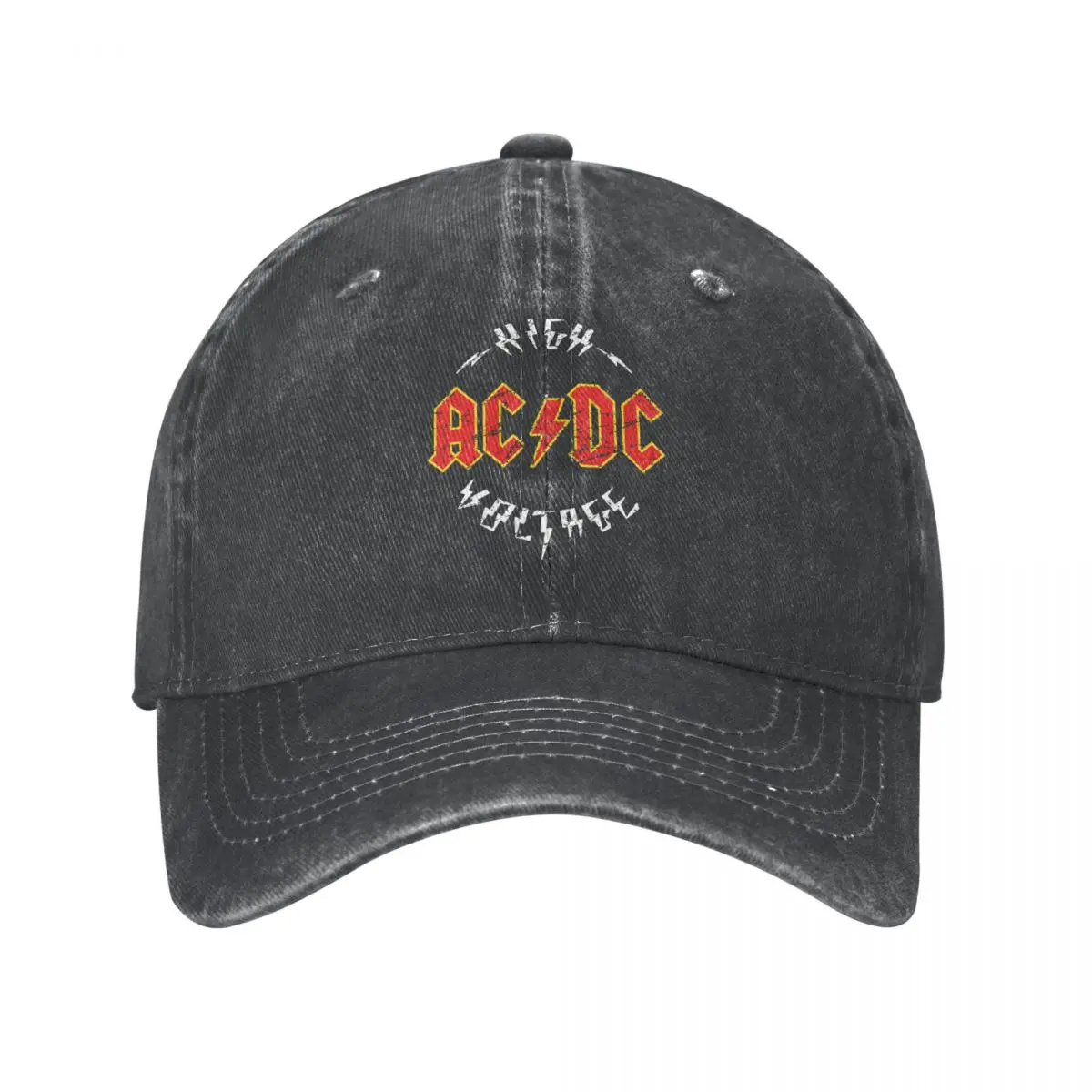 AC DC Sunkiųjų Metalų Beisbolo kepuraitę Muzikos Roko Nelaimę Džinsinio Skrybėlės Bžūp Derliaus Lauko Kelionių Pamokų Minkštas Snapback Cap Nuotrauka 0