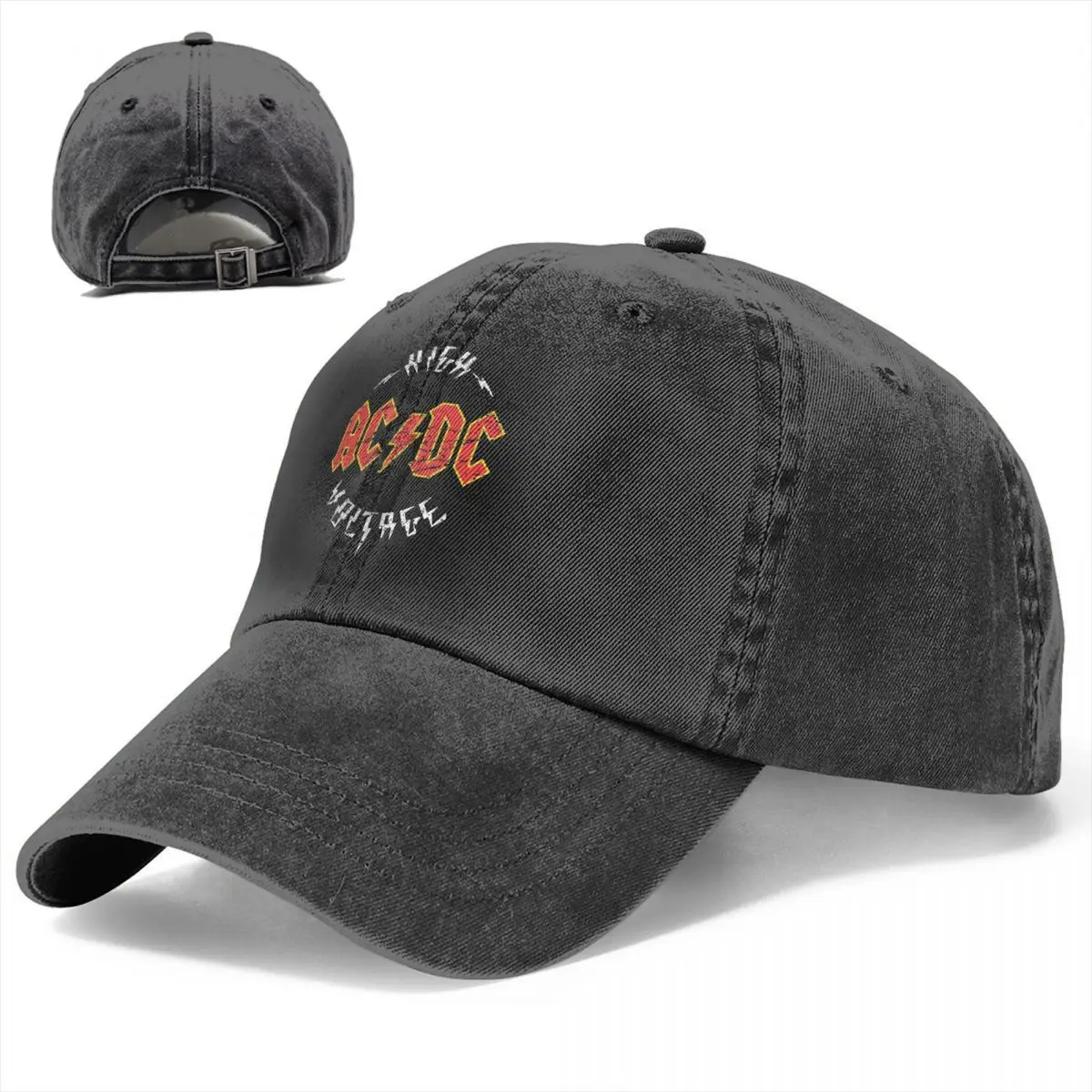 AC DC Sunkiųjų Metalų Beisbolo kepuraitę Muzikos Roko Nelaimę Džinsinio Skrybėlės Bžūp Derliaus Lauko Kelionių Pamokų Minkštas Snapback Cap Nuotrauka 1