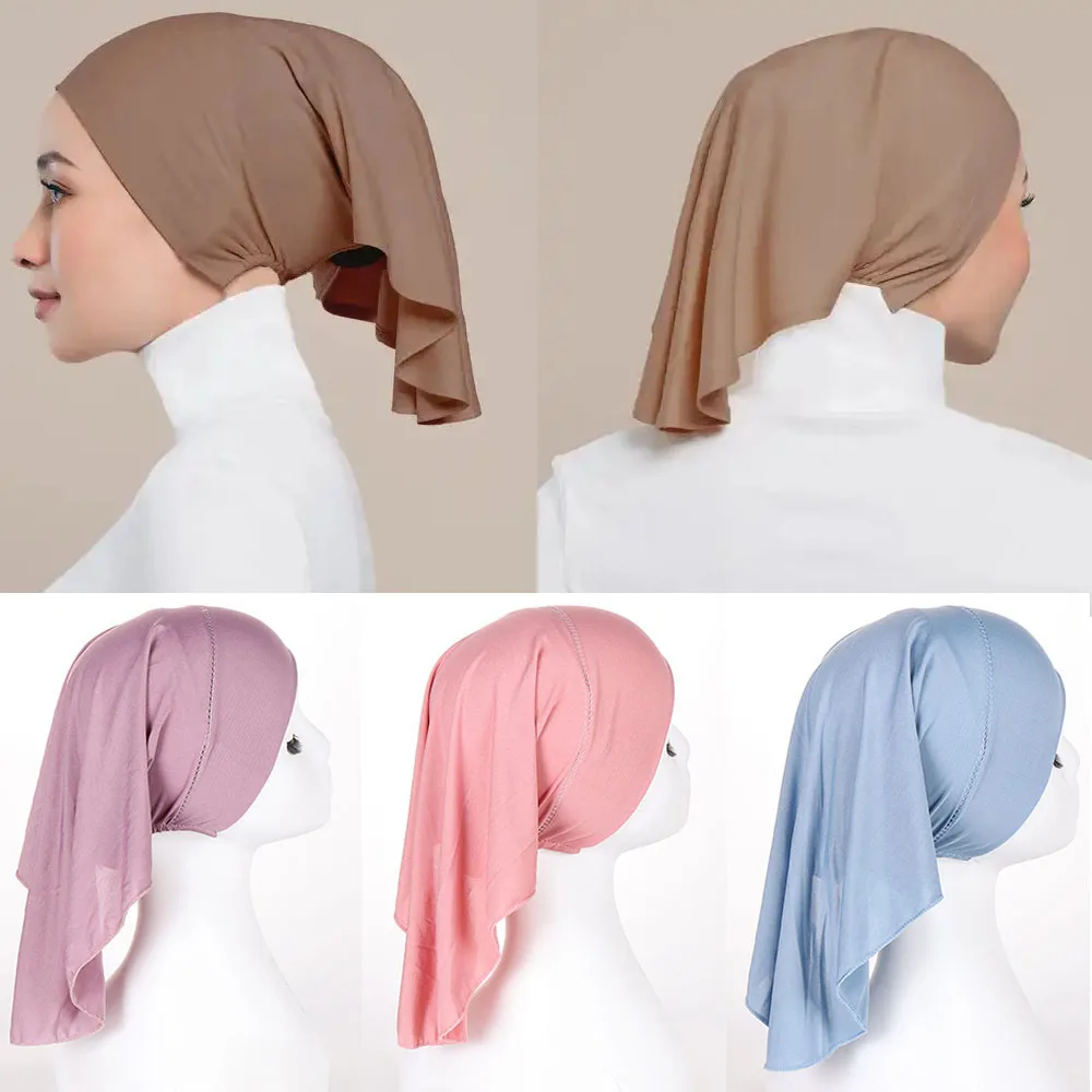 Nauja Tampri Lycra Banguotas Vidinis Hijab Skrybėlės Musulmonų Underscarf Turbaną Variklio Dangčio Islamo Šalikas Vamzdžio Ekrano Užsklandą Visiškai Dangtelis Nuotrauka 0